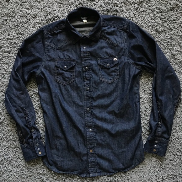 Diesel industry button down long sleeve denim Sz S - Picture 3 of 7